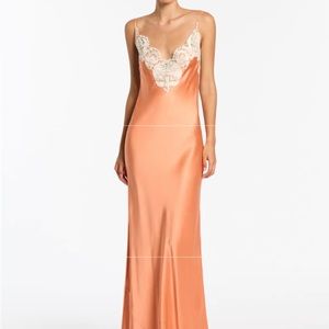 SIR orange lace slip dress